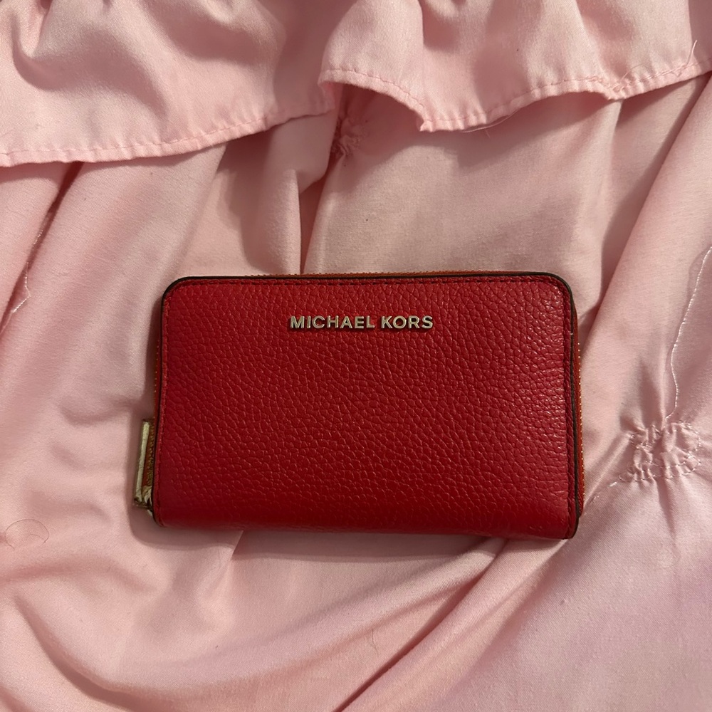 Michael Kors Cherry Red Leather Wallet